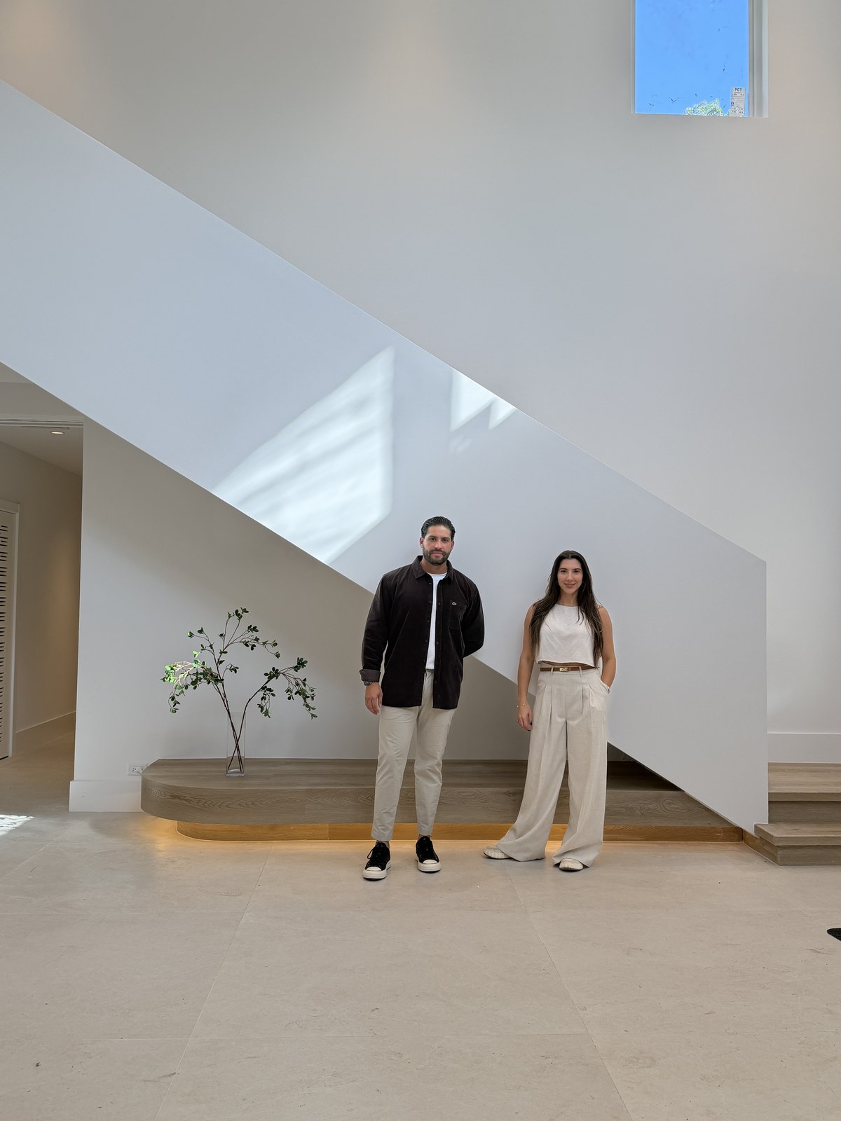 Fidel Lozada and Karina Elias at a finished LUPA staircase